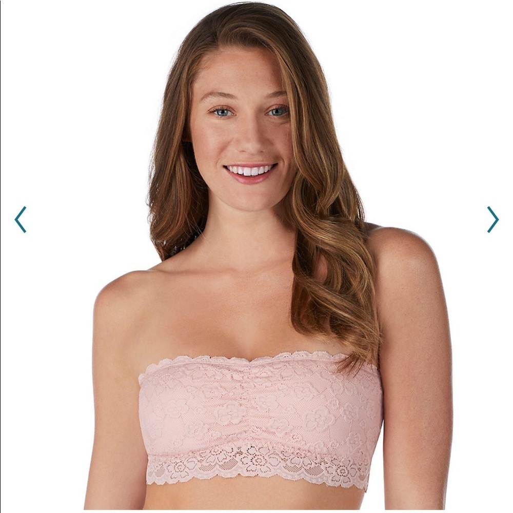 NWT Saint eve peach skin Lacey scallop bandeau bra